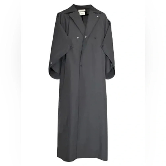 NWT Bottega Veneta Gabardine Wrap Sleeve Coat in Iron Size Small - Picture 5 of 16